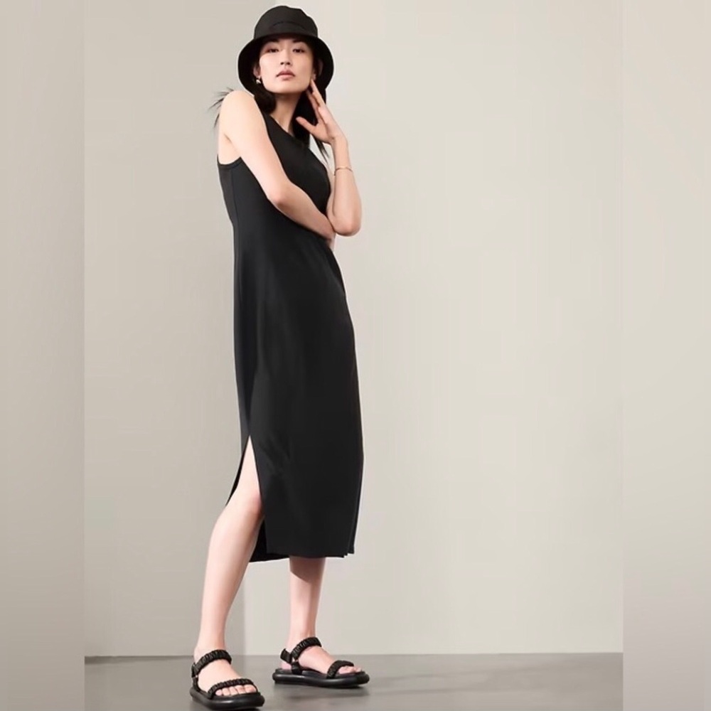 NWT Athleta Destination Maxi Dress Black MP Medium Petite